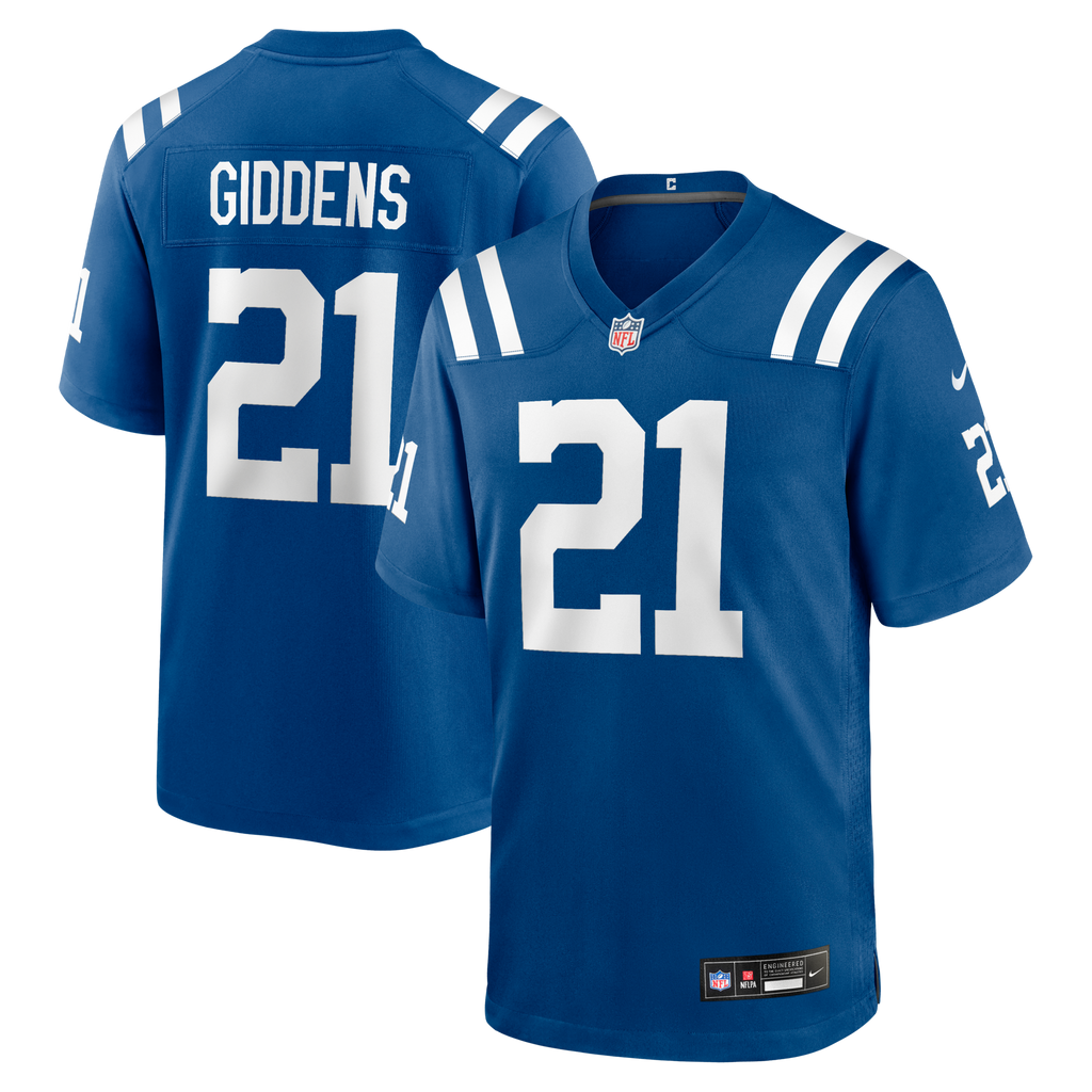 Indianapolis Colts DJ Giddens Royal Team Game Football Jersey