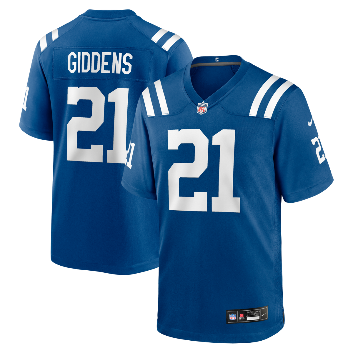 Indianapolis Colts DJ Giddens Royal Team Game Football Jersey
