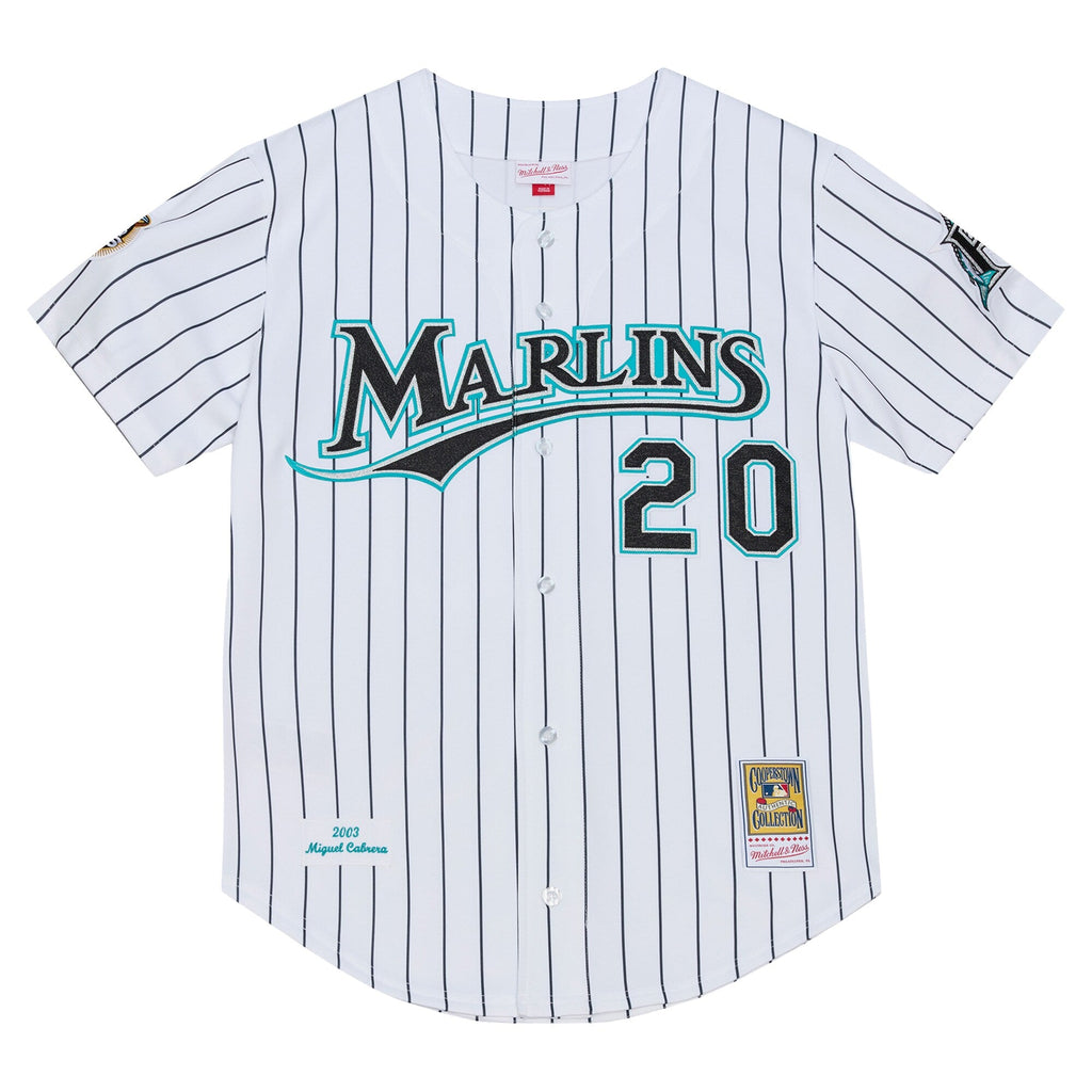 Florida Marlins Miguel Cabrera White 2003 Cooperstown Collection Baseball Jersey