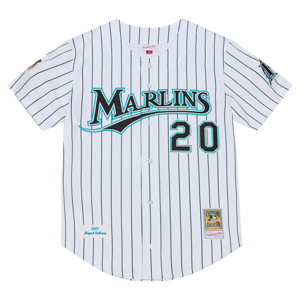 Florida Marlins Miguel Cabrera White 2003 Cooperstown Collection Baseball Jersey
