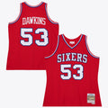 Philadelphia 76ers Darryl Dawkins 1979 Dark Jersey - University Red
