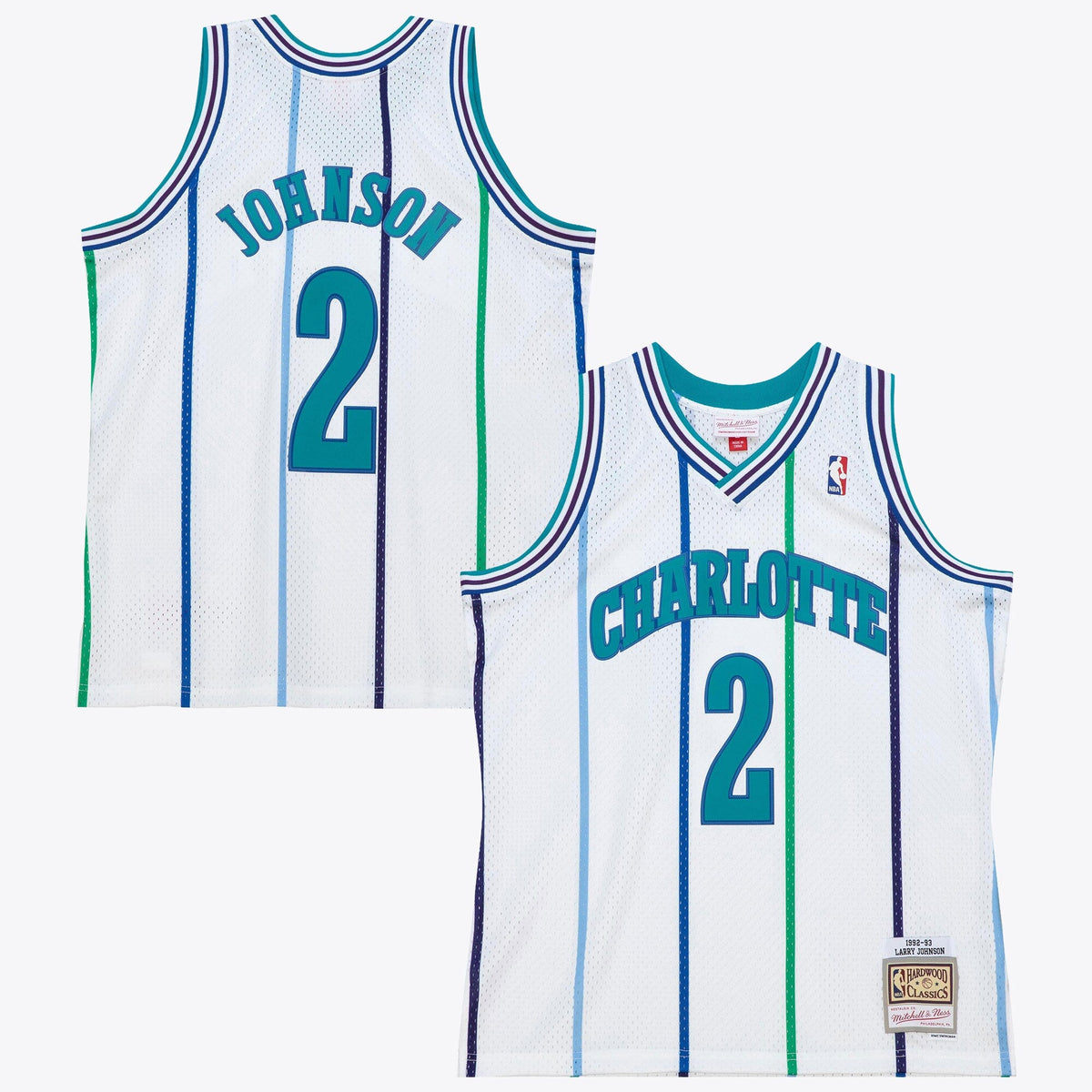 Charlotte Hornets Larry Johnson 1992 Jersey - White