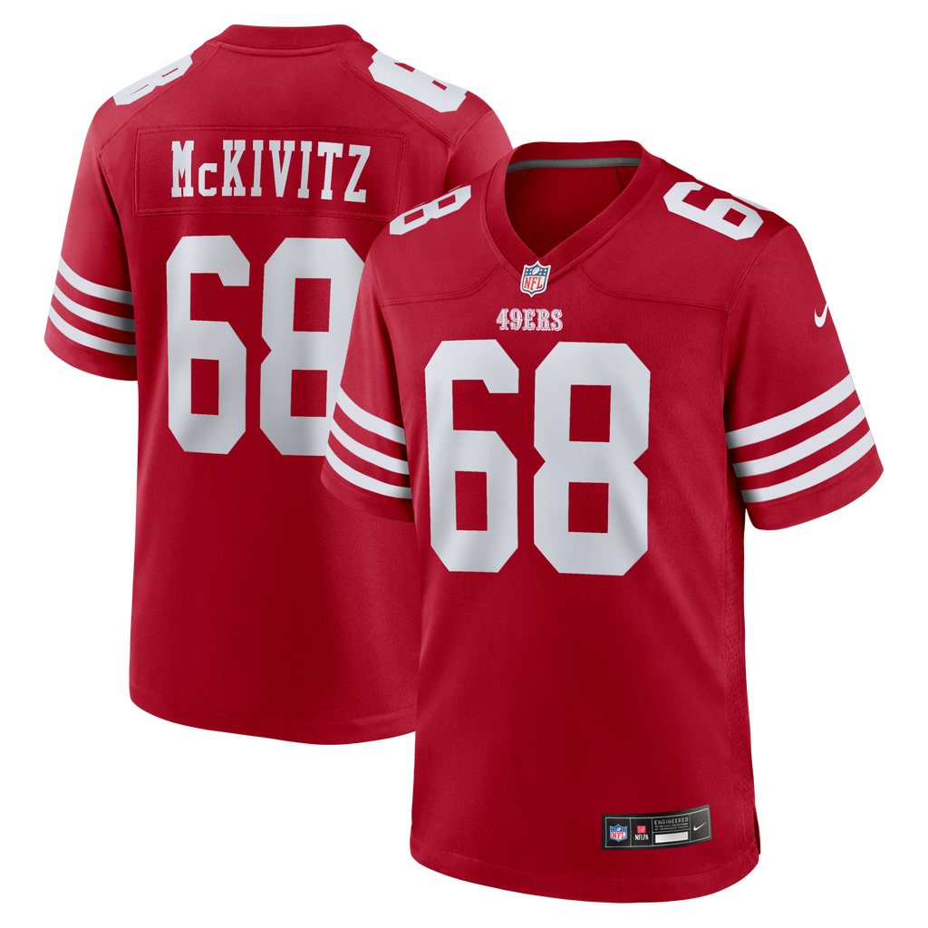 San Francisco 49ers Colton McKivitz Scarlet Game Football Jersey