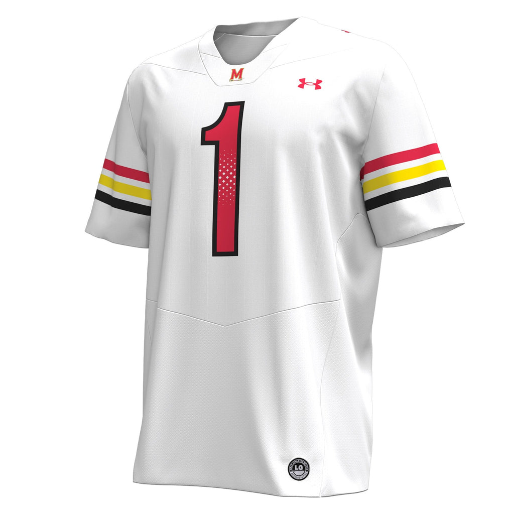 #1 White Maryland Terrapins Replica Football Jersey