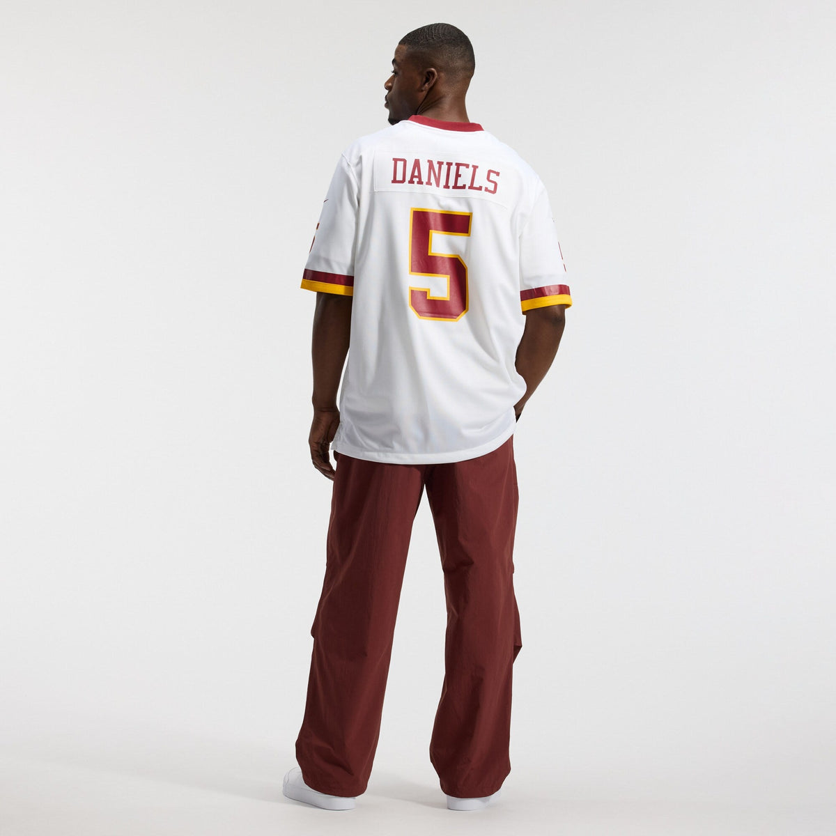 Washington Commanders Jayden Daniels White Game Super Bowl Era Football Jersey