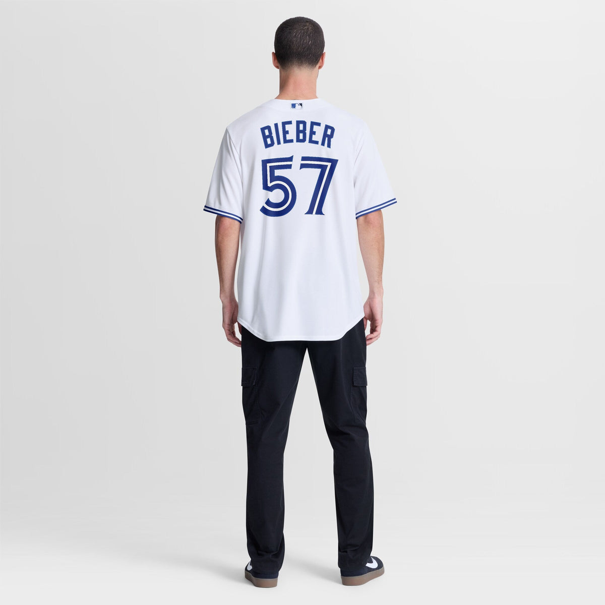 Toronto Blue Jays Shane Bieber White Home Replica Baseball Jersey