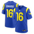 Los Angeles Rams Tru Edwards Royal Team Game Football Jersey