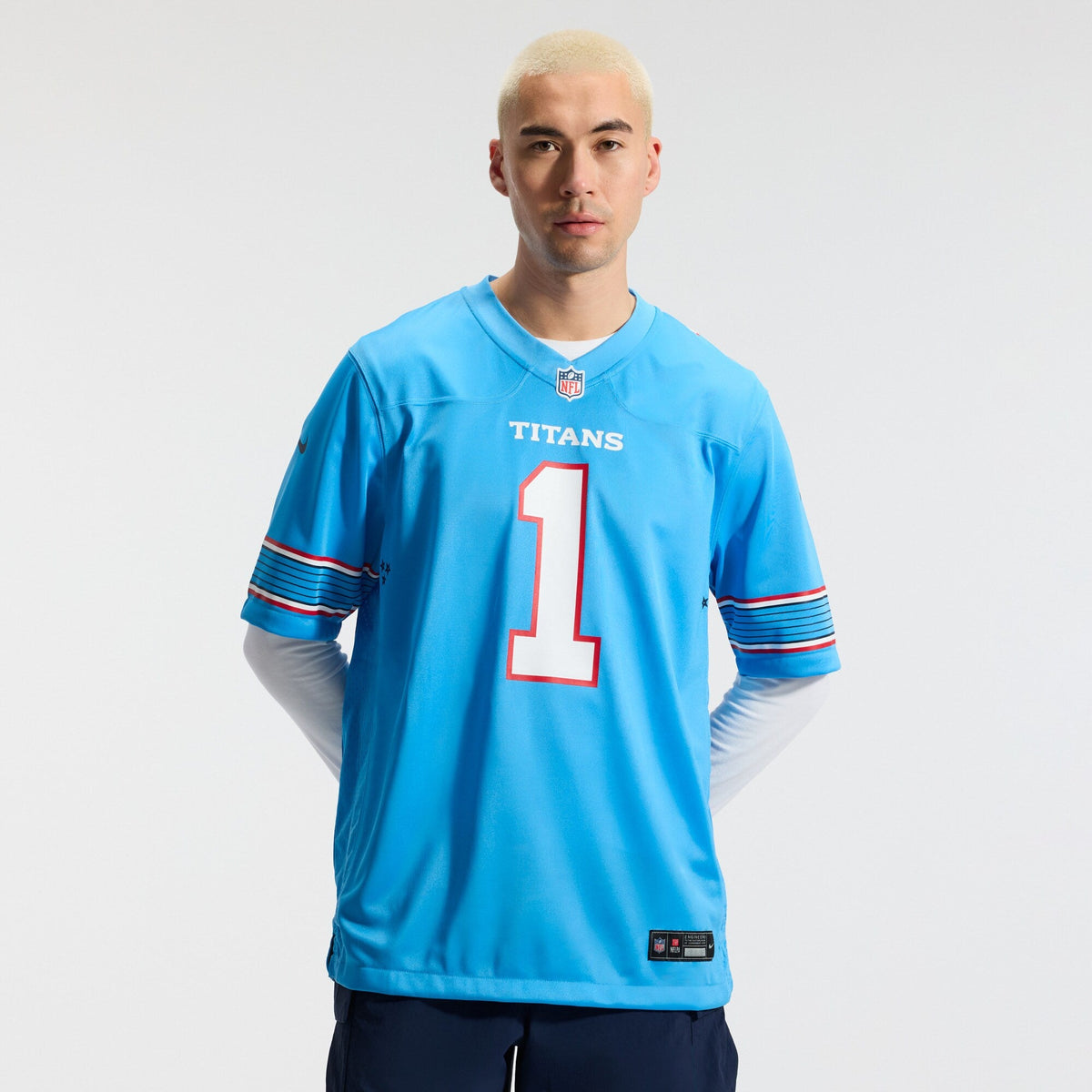 Tennessee Titans Cameron Ward Light Blue Game Football Jersey