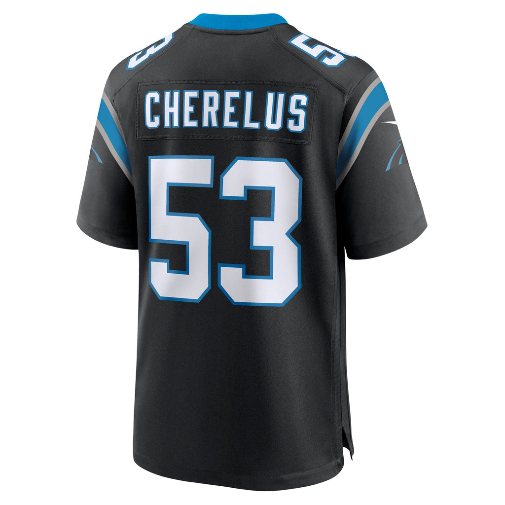 Carolina Panthers Claudin Cherelus Black Team Game Football Jersey