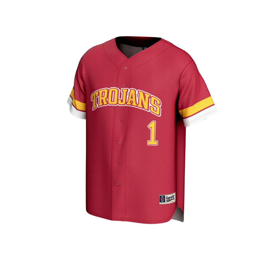 #1 Cardinal USC Trojans Collegiate Baseball Fashion Jersey