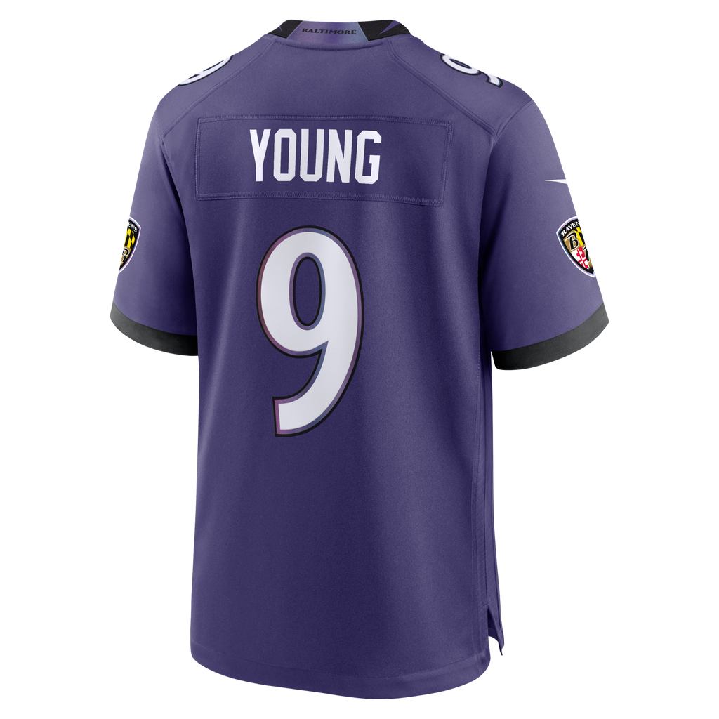 Baltimore Ravens Zion Young Purple Team Game Football Jersey
