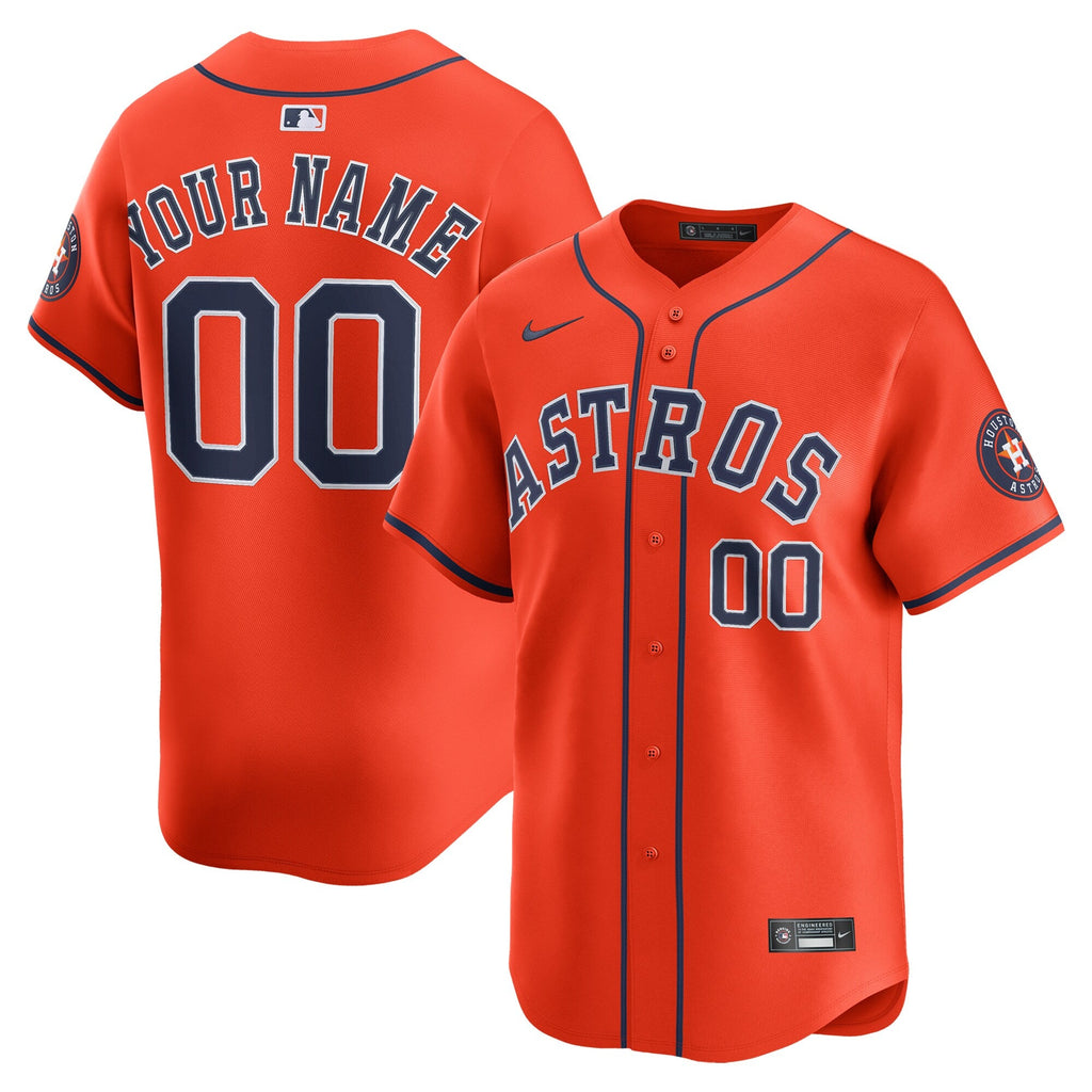 Houston Astros Orange Alternate Limited Custom Baseball Jersey
