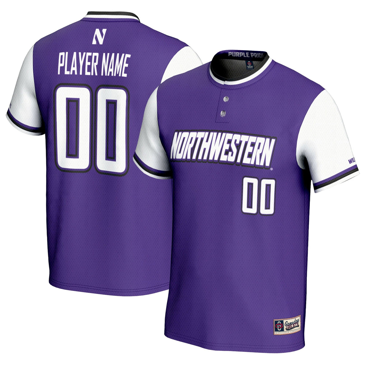 Northwestern Wildcats NIL Pick-A-Player Lightweight Softball Jersey - Purple