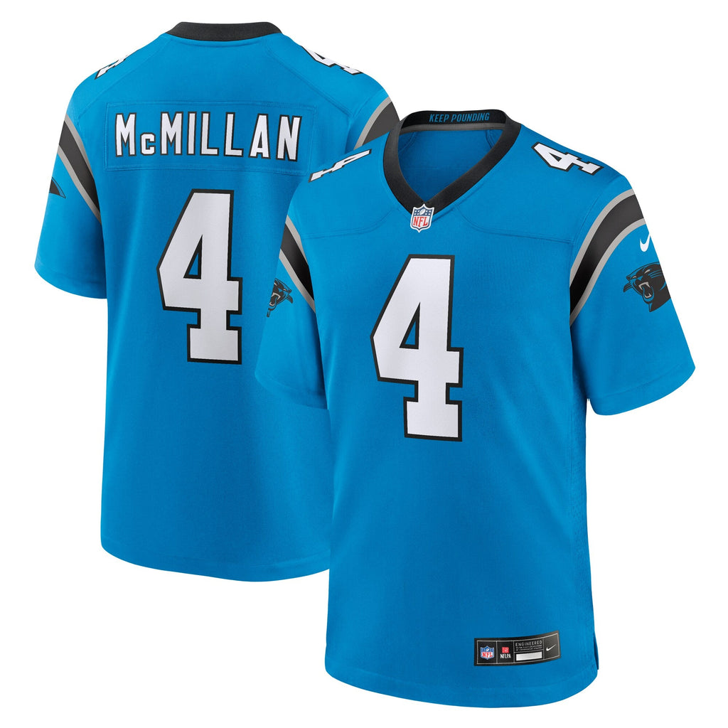 Carolina Panthers Tetairoa McMillan Blue Alternate Game Football Jersey