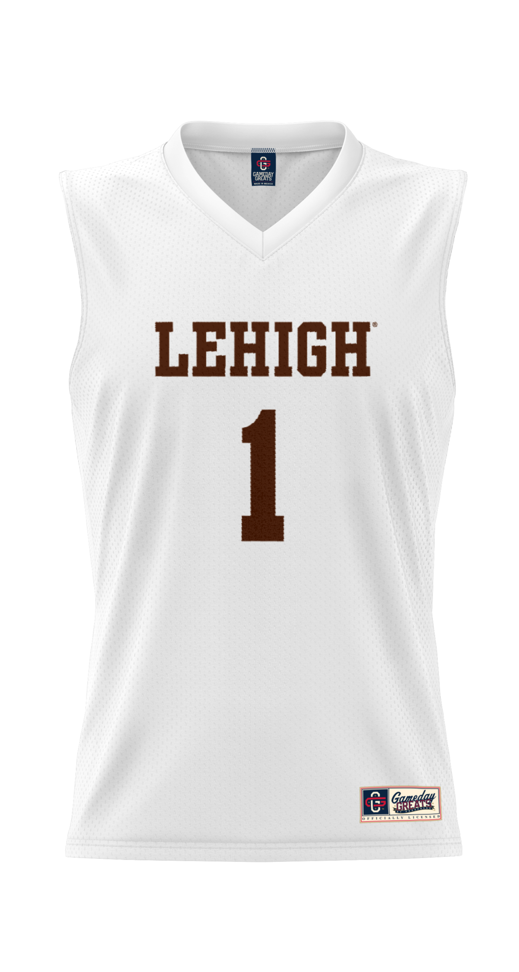 #1 Lehigh Mountain Hawks Lightweight Basketball Jersey - White