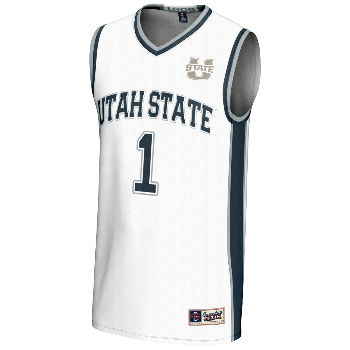 #1 Utah State Aggies Lightweight Basketball Jersey - White