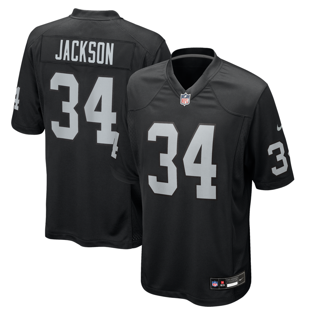 Las Vegas Raiders Bo Jackson Black Game Retired Player Football Jersey