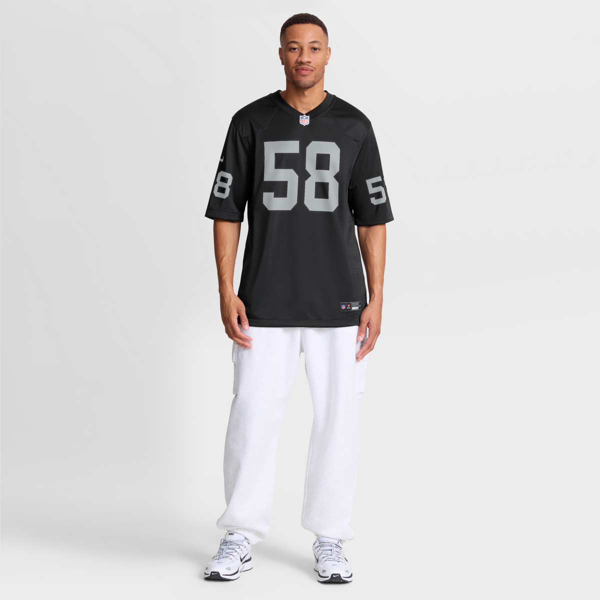 Las Vegas Raiders Jackson Powers-Johnson Black Team Game Football Jersey