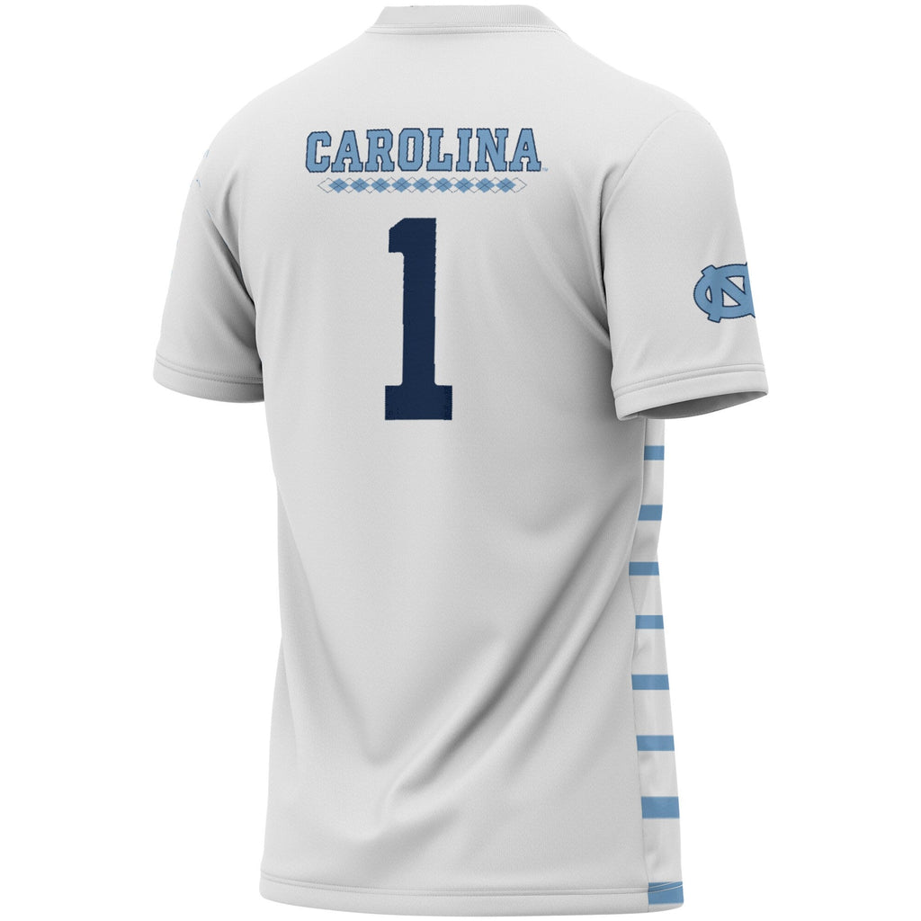 #1 White North Carolina Tar Heels Lightweight Soccer Fashion Jersey