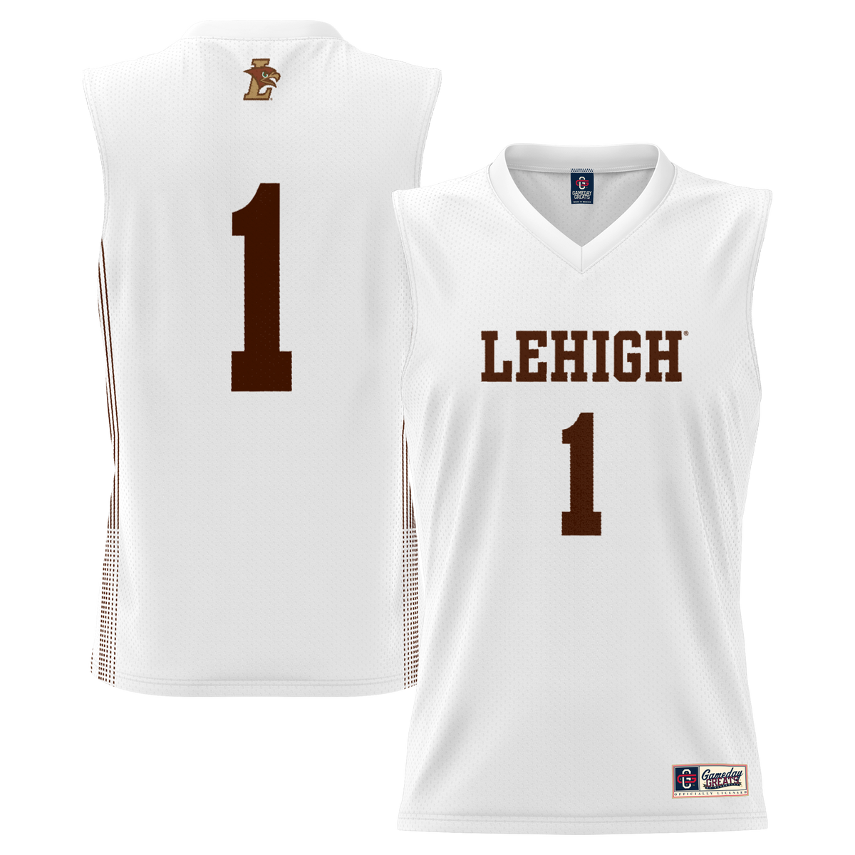 #1 Lehigh Mountain Hawks Lightweight Basketball Jersey - White