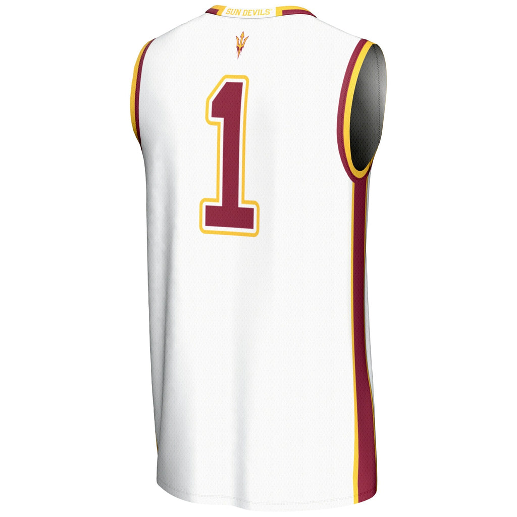 #1 Arizona State Sun Devils Lightweight Basketball Jersey - White