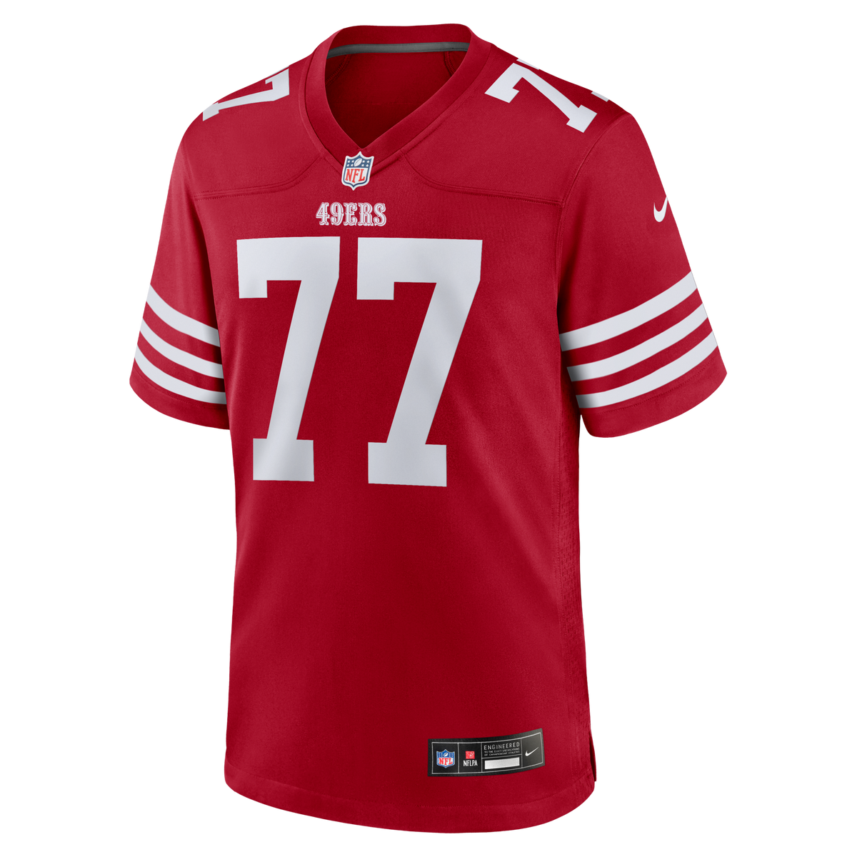 San Francisco 49ers Dominick Puni Scarlet Team Game Football Jersey