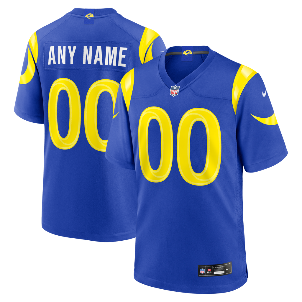 Los Angeles Rams Royal Custom Game Football Jersey
