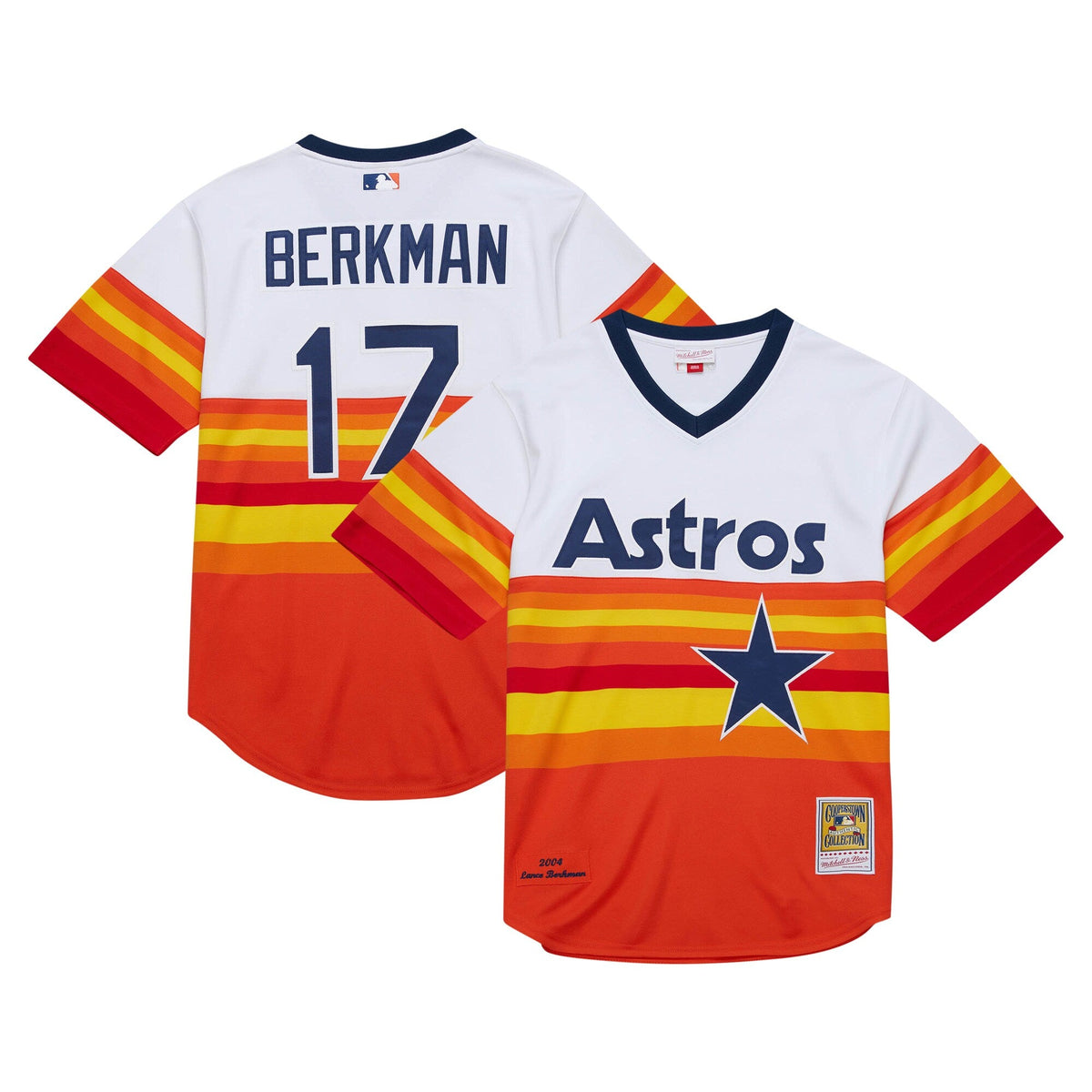 Houston Astros Lance Berkman White 2004 Cooperstown Collection Throwback Baseball Jersey