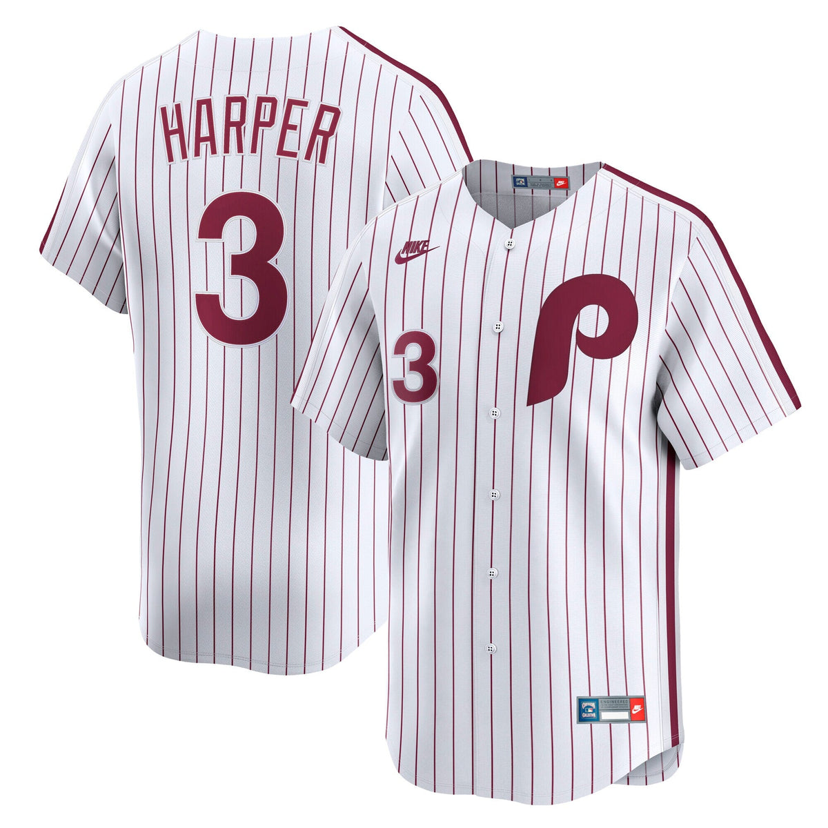 Philadelphia Phillies Bryce Harper White Cooperstown Collection Limited Baseball Jersey