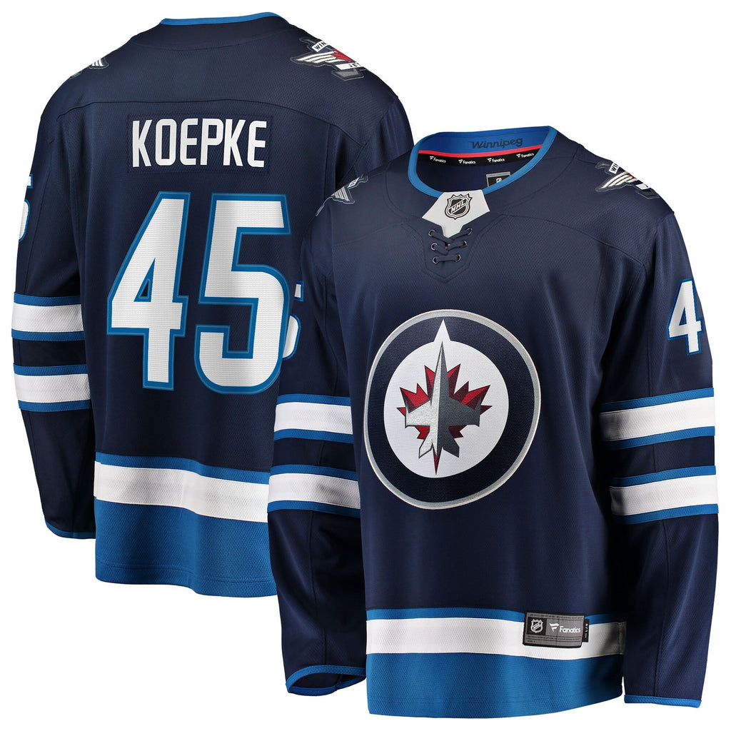 Winnipeg Jets Cole Koepke Navy Home Breakaway Hockey Jersey