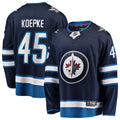 Winnipeg Jets Cole Koepke Navy Home Breakaway Hockey Jersey