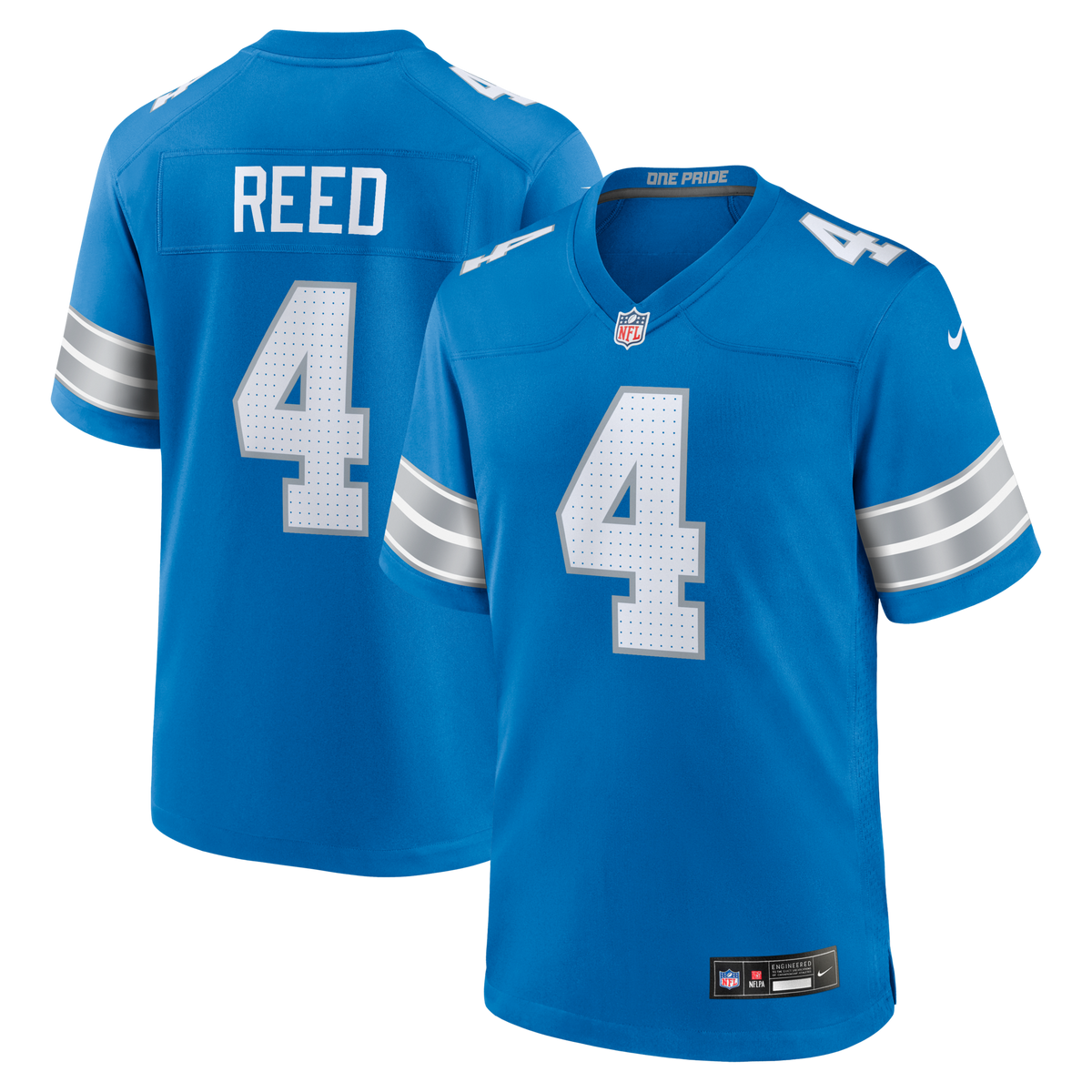Detroit Lions D.J. Reed Blue Team Game Football Jersey