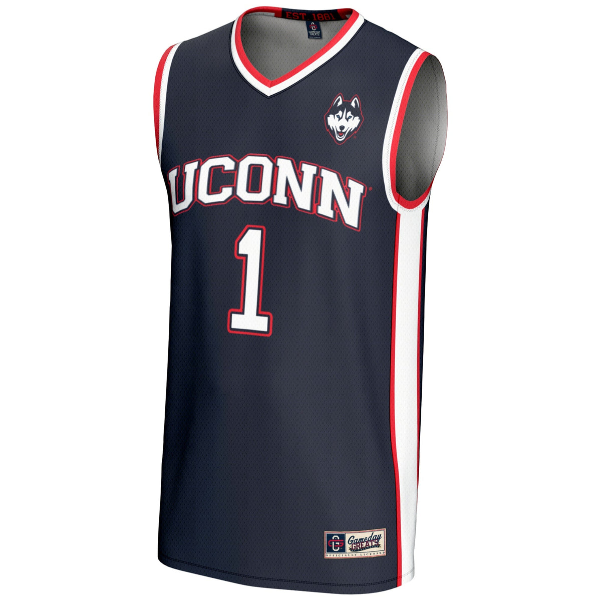 #1 Navy UConn Huskies Lightweight Basketball Jersey