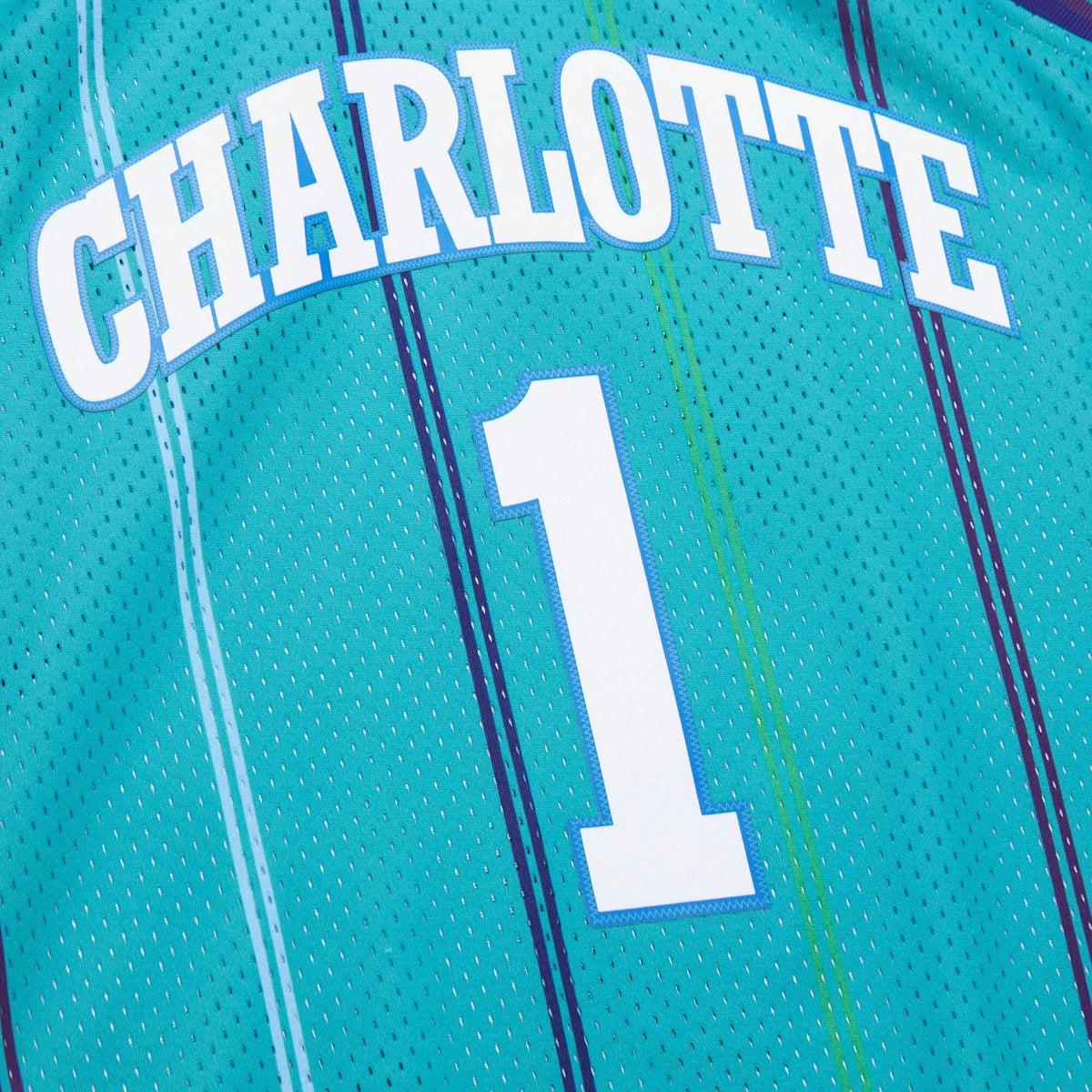 Charlotte Hornets Baron Davis 1999 Swingman Road Jersey - Teal