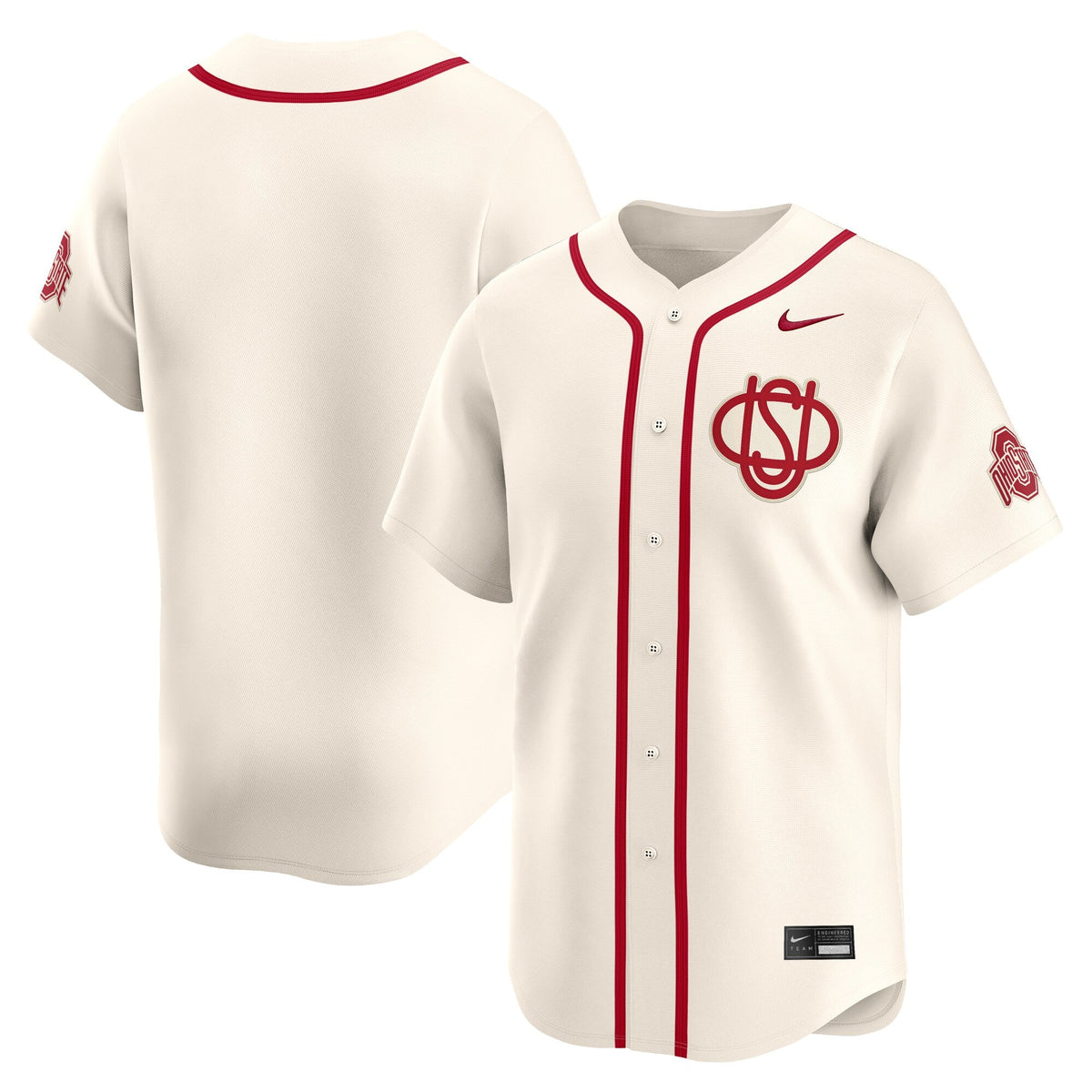 Cream Ohio State Buckeyes Alternate Limited Baseball Jersey