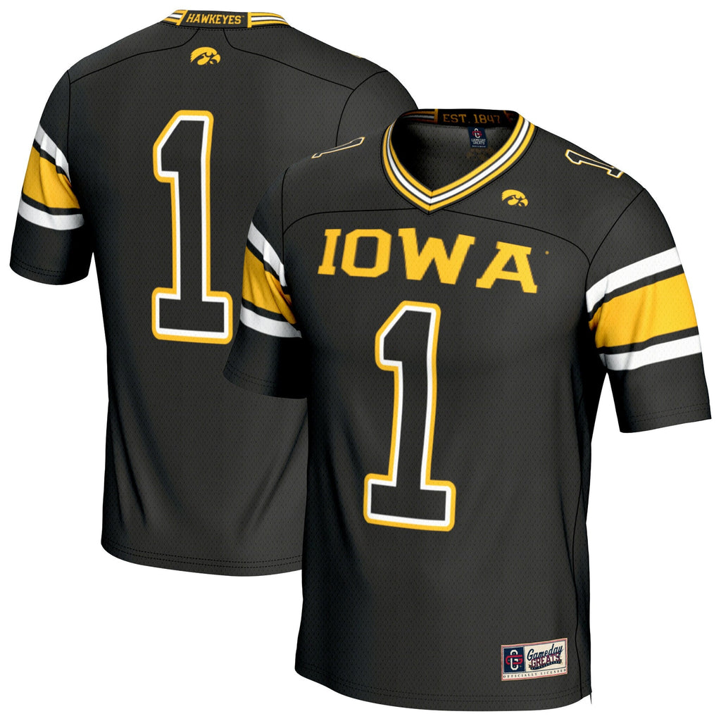Iowa Hawkeyes Lightweight Collegiate Football Fashion Jersey - Black