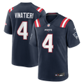 New England Patriots Adam Vinatieri Navy Team Retired Game Football Jersey