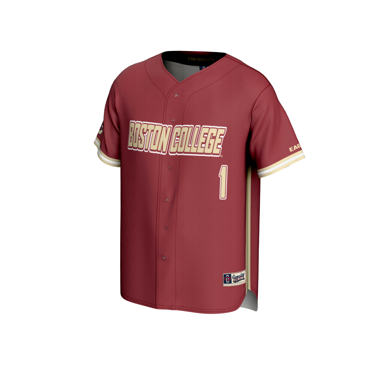 #1 Boston College Eagles Lightweight Baseball Fashion Jersey – Maroon