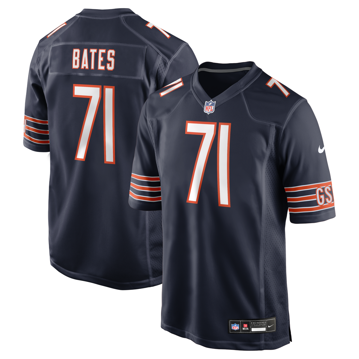 Chicago Bears Ryan Bates Navy Game Football Jersey