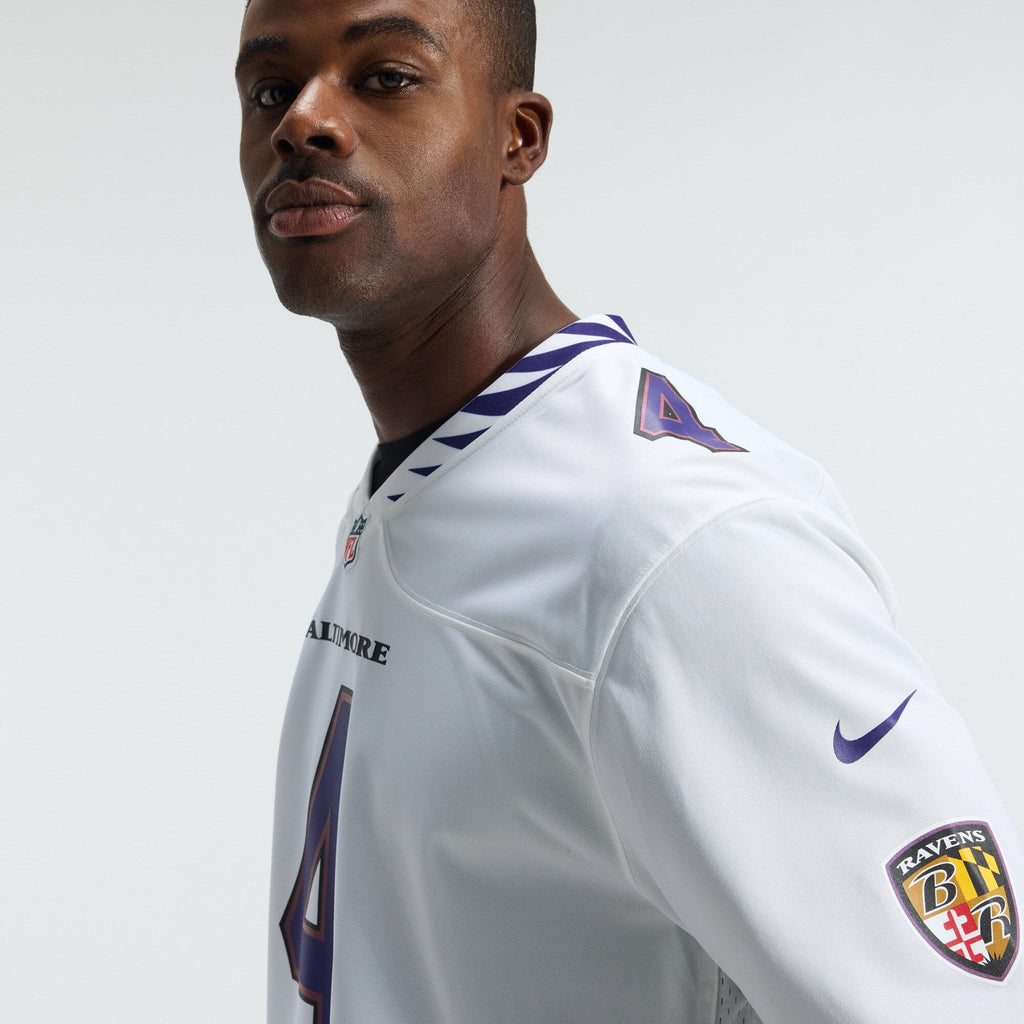 Baltimore Ravens Zay Flowers White Game Football Jersey