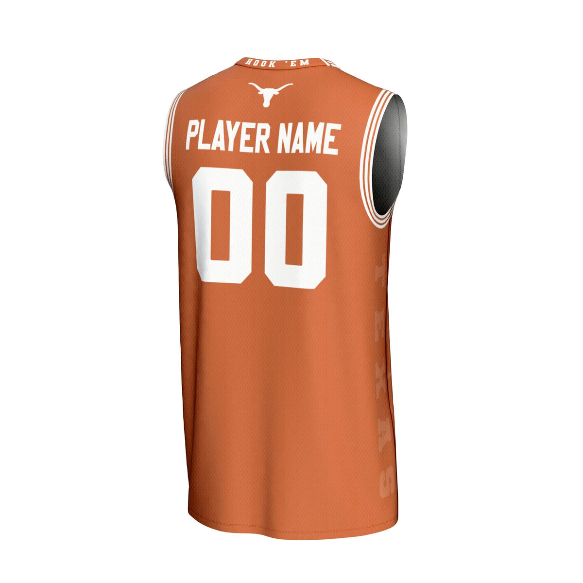 Texas Longhorns NIL Pick-A-Player Basketball Icon Print Lightweight Jersey - Texas Orange