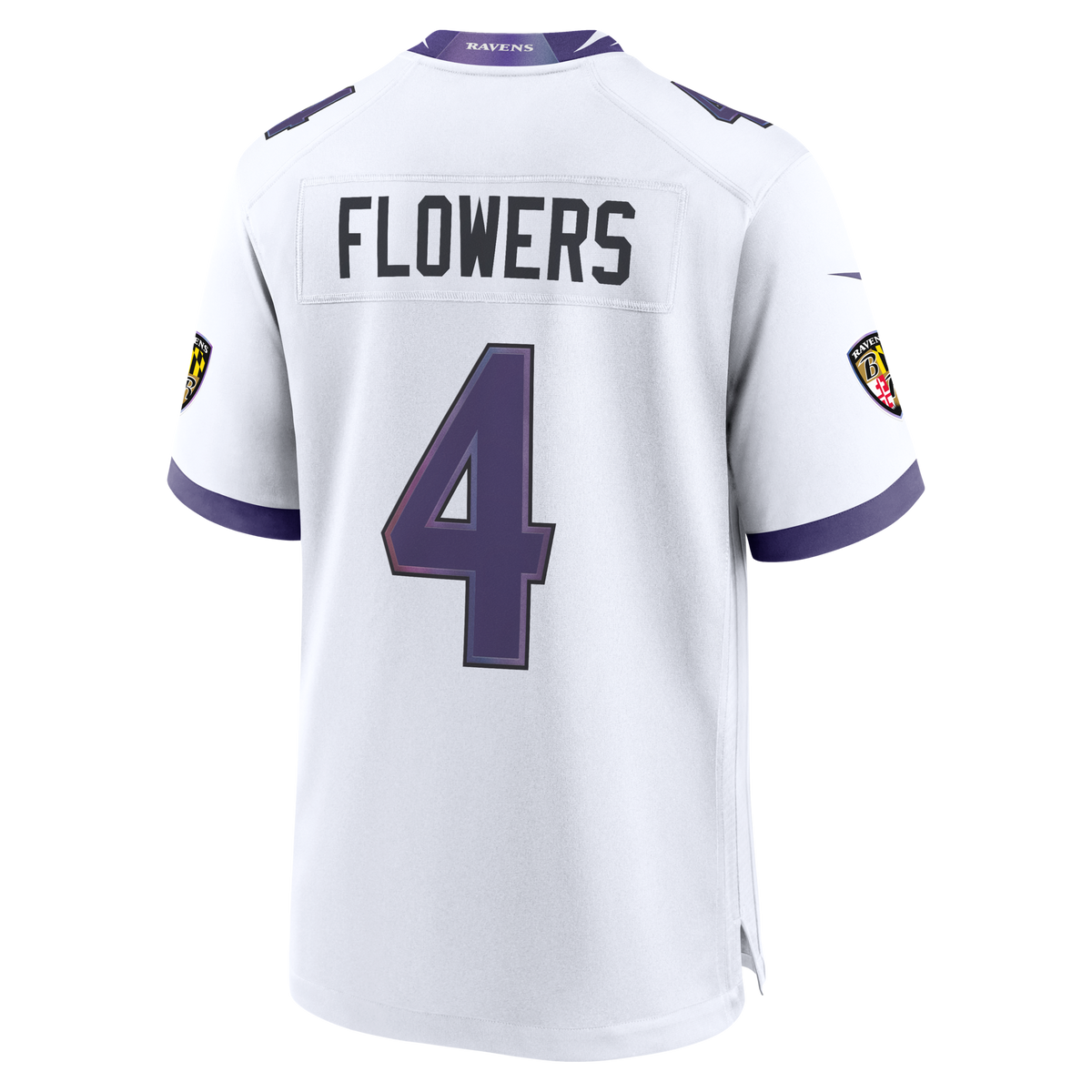 Baltimore Ravens Zay Flowers White Game Football Jersey
