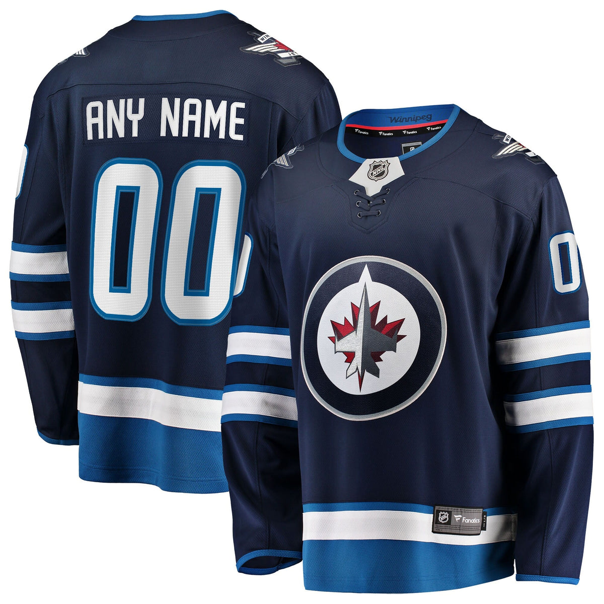 Winnipeg Jets Blue Home Breakaway Custom Hockey Jersey