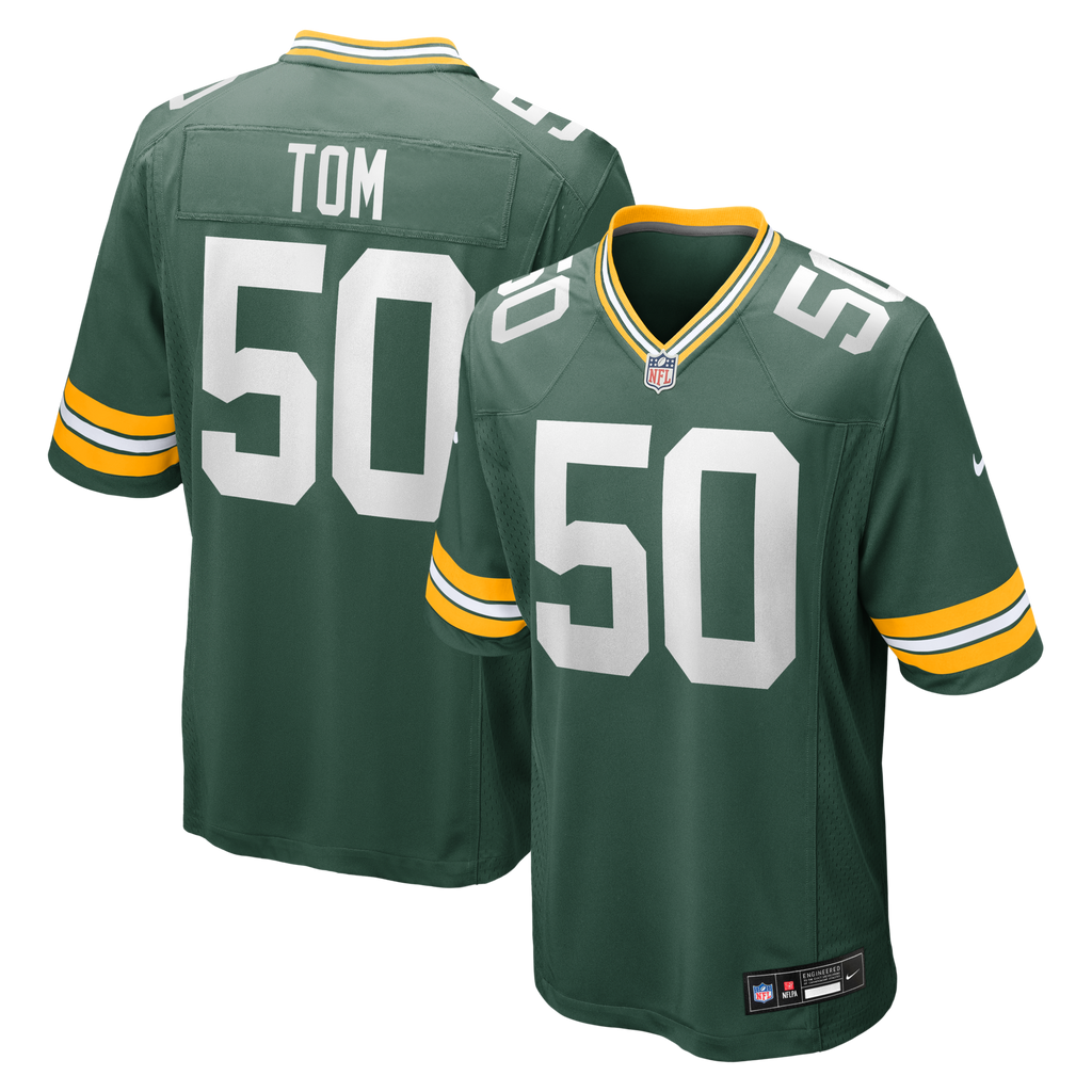 Green Bay Packers Zach Tom Green Game Player Football Jersey