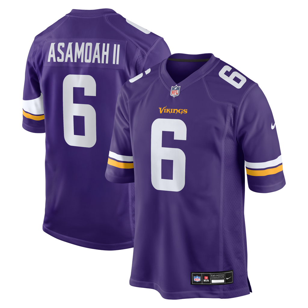 Minnesota Vikings Brian Asamoah II Purple Game Football Jersey