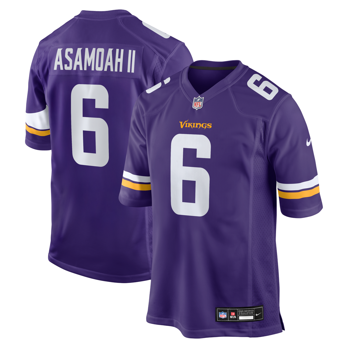 Minnesota Vikings Brian Asamoah II Purple Game Football Jersey