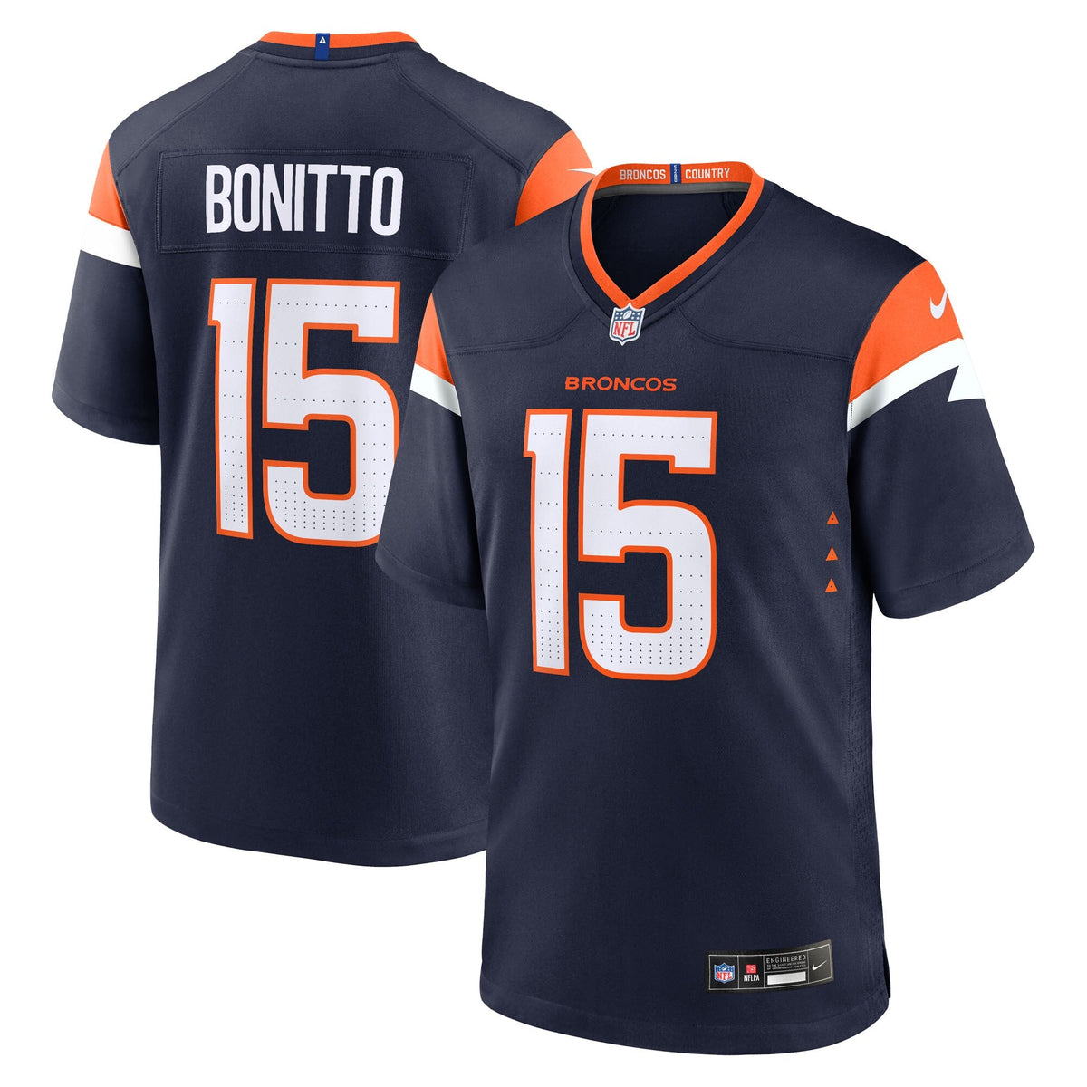Denver Broncos Nik Bonitto Navy Alternate Game Football Jersey