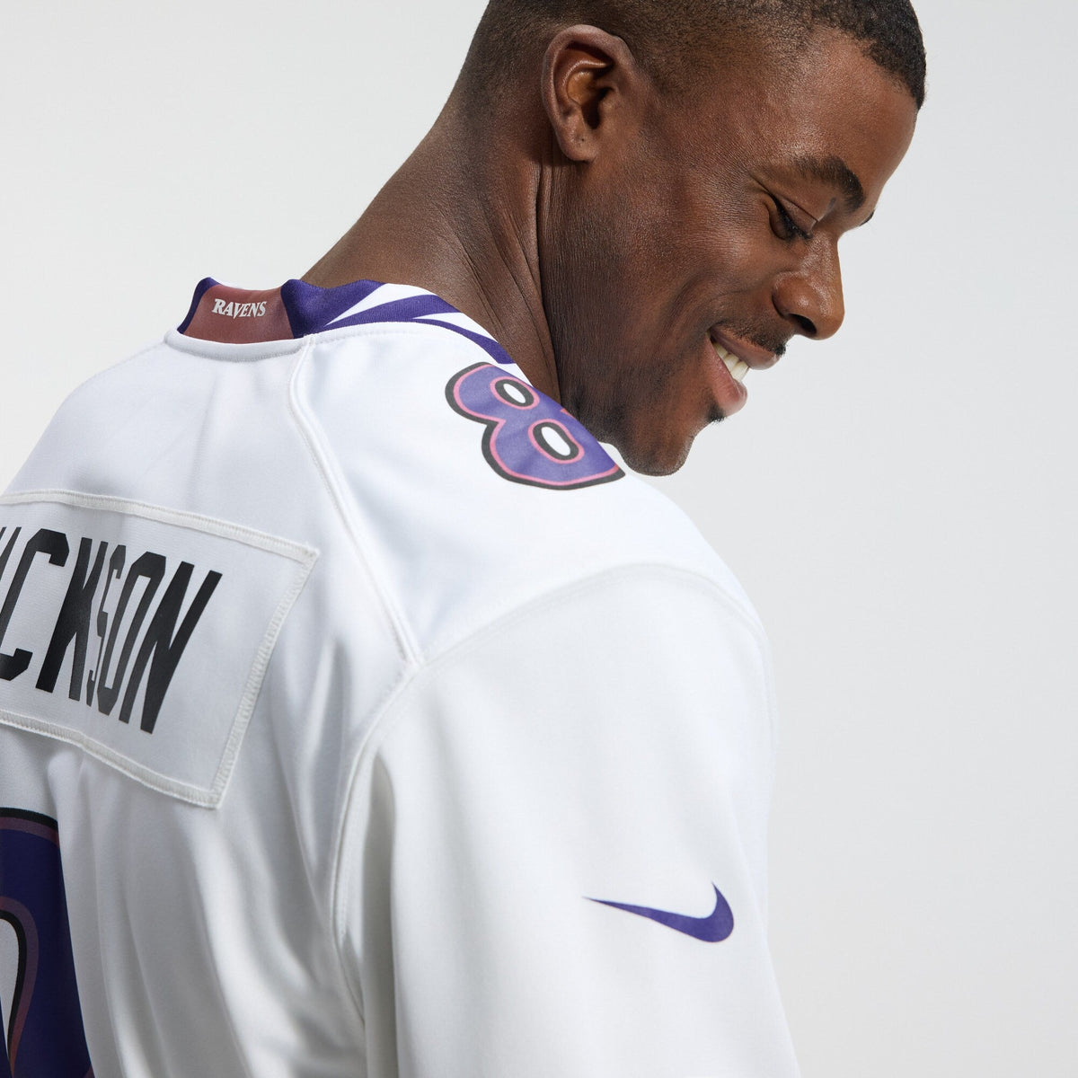 Baltimore Ravens Lamar Jackson White Game Football Jersey