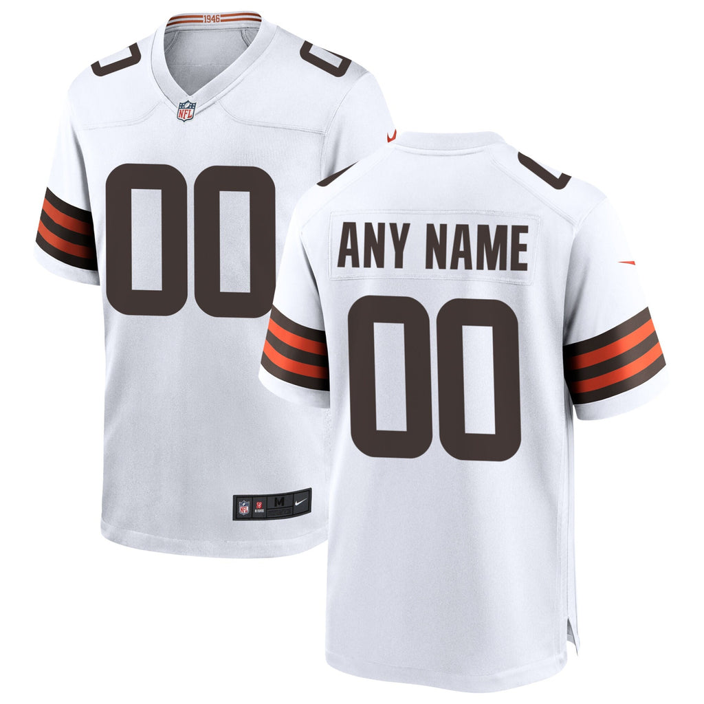 Cleveland Browns White Custom Game Football Jersey