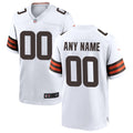Cleveland Browns White Custom Game Football Jersey